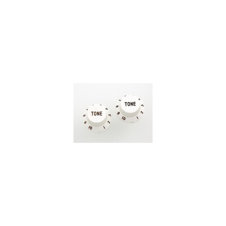 AllParts PK-0153-025 Tone Knobs, Stratocaster, White, 2-Pack