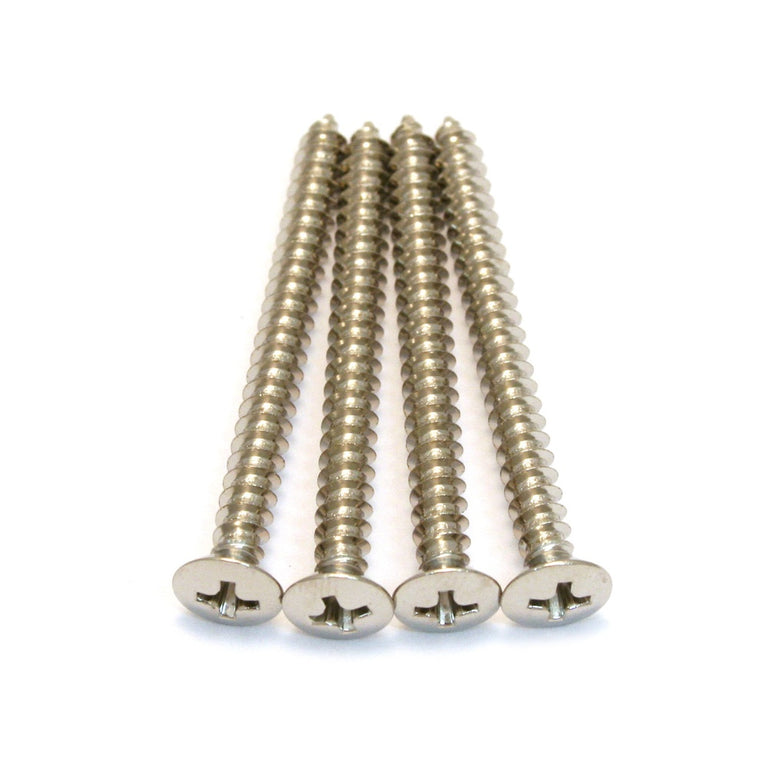 AllParts GS-0005-001 Neck Plate Screws, Phillips Head, Nickel, 4-Pack