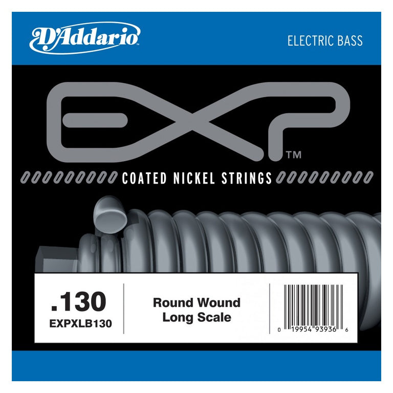 D'Addario EXPXLB130 EXP Coated Nickel Wound Bass Guitar Single String .130 Long Scale