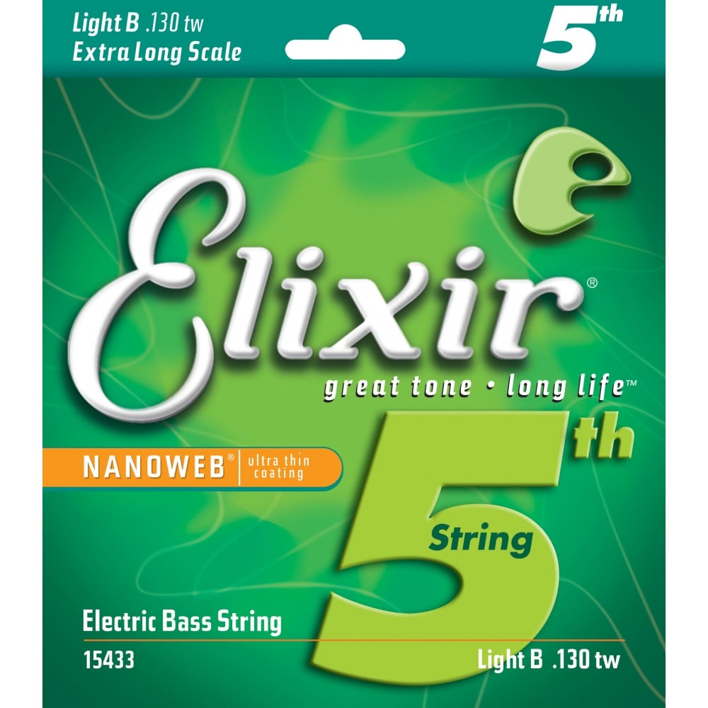 Elixir Nanoweb Nickel Wound 130 (.130”) Bass Single String, Extra Long Scale, Tapered