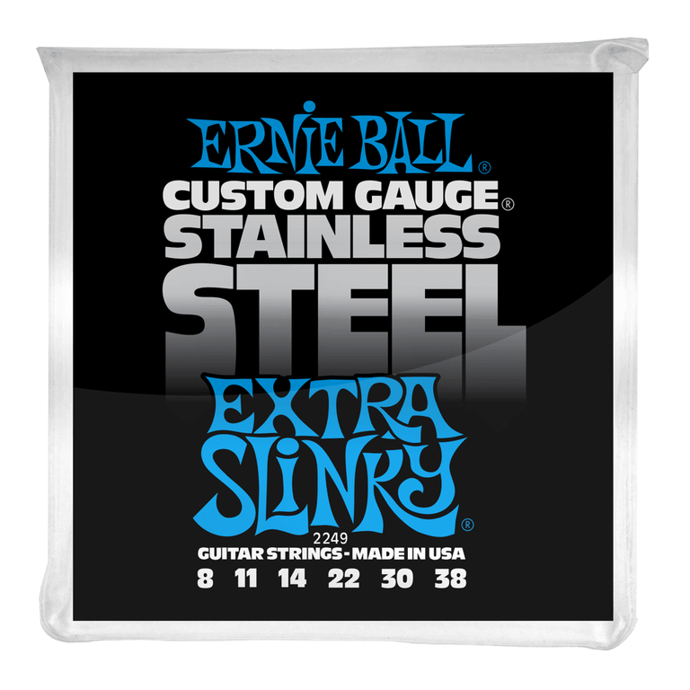Ernie Ball 2249 Stainless Steel Electric Guitars Strings 8-38 Extra Slinky