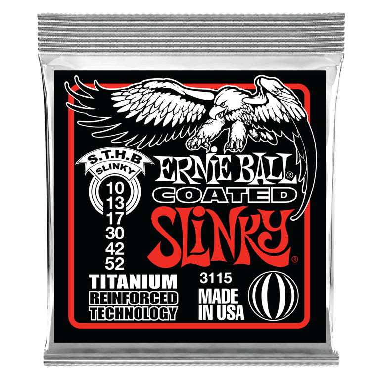 Ernie Ball 3115 Coated Titanium RPS Skinny Top Heavy Bottom Slinky 10-52 Electric Guitar Strings