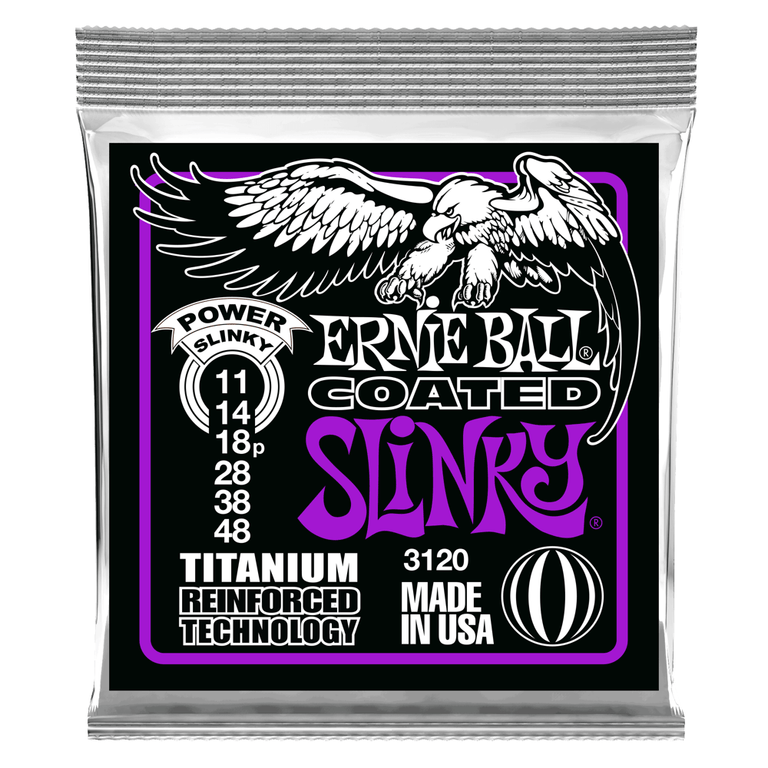 Ernie Ball 3120 Coated Titanium RPS Power Slinky 11-48 Electric Guitar Strings