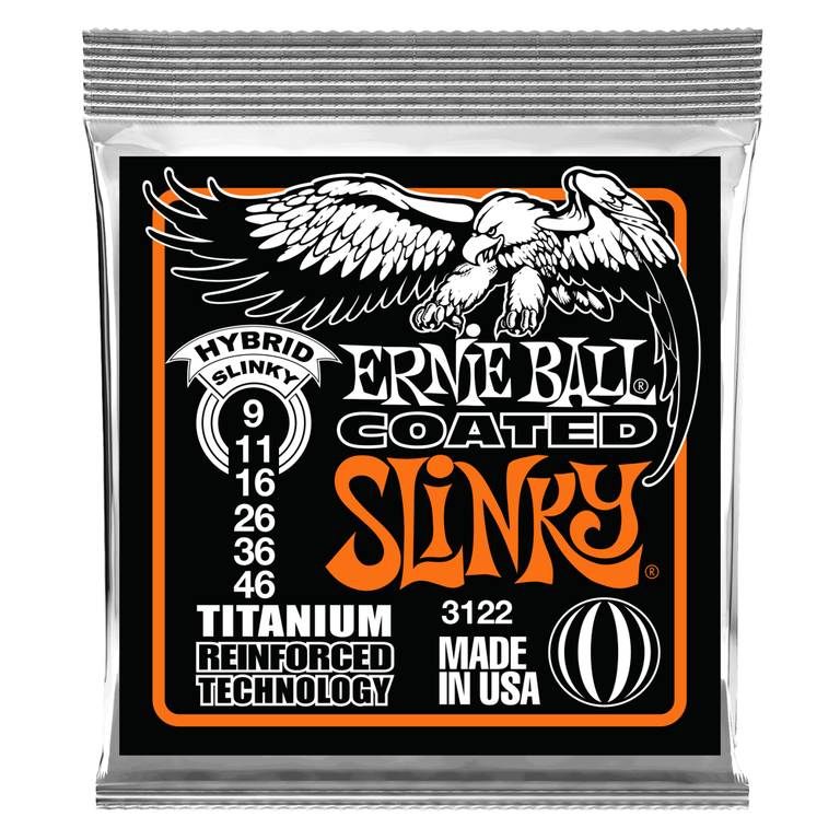 Ernie Ball 3122 Coated Titanium RPS Hybrid Slinky 9-46 Electric Guitar Strings
