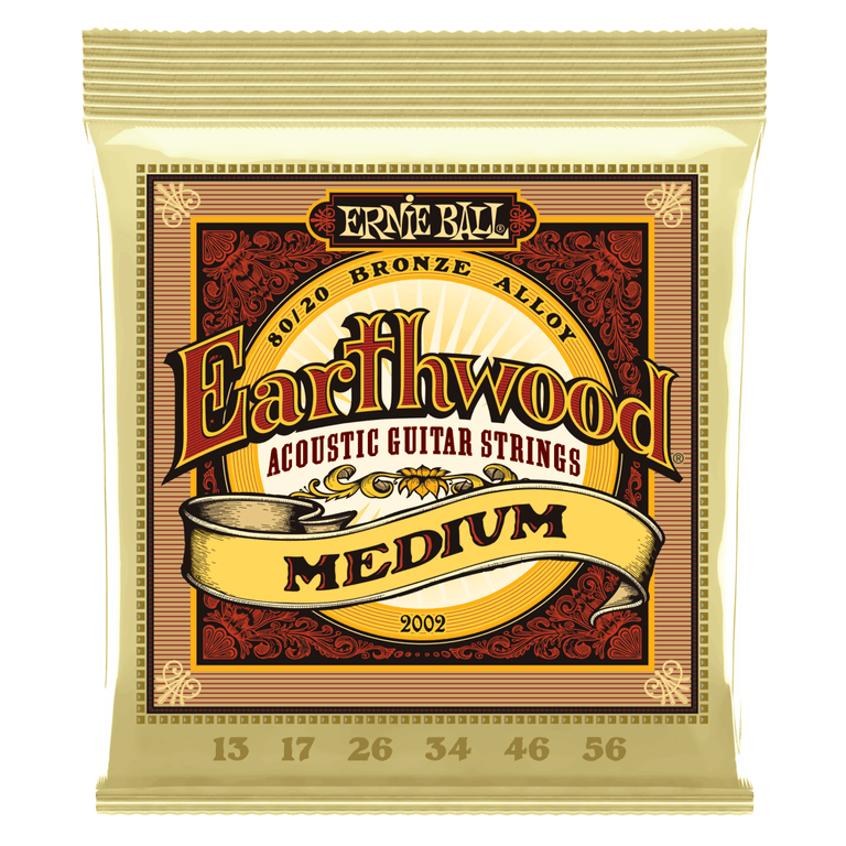 Ernie Ball Earthwood 80/20 Bronze 13-56 Acoustic Guitar Strings, Medium