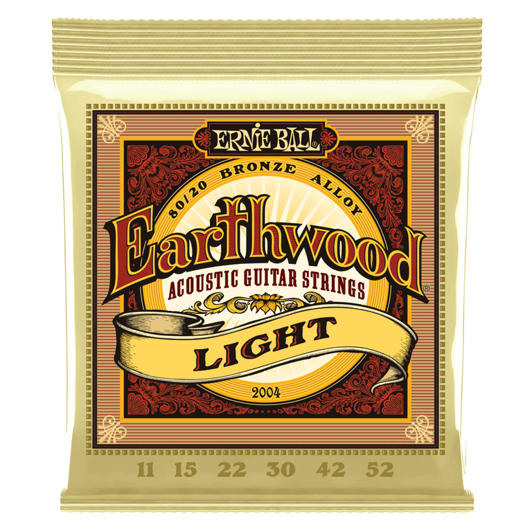 Ernie Ball Earthwood 80/20 Bronze 11-52 Acoustic Guitar Strings, Light