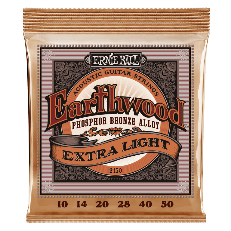 Ernie Ball Earthwood Phosphor Bronze 10-50 Acoustic Guitar Strings, Extra Light