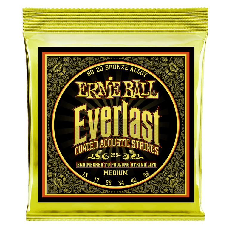 Ernie Ball Everlast 80/20 Bronze 13-56 Acoustic Guitar Strings, Medium