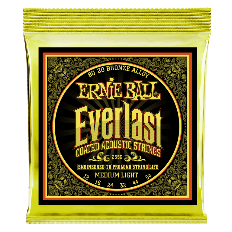 Ernie Ball Everlast 80/20 Bronze 12-54 Acoustic Guitar Strings, Light