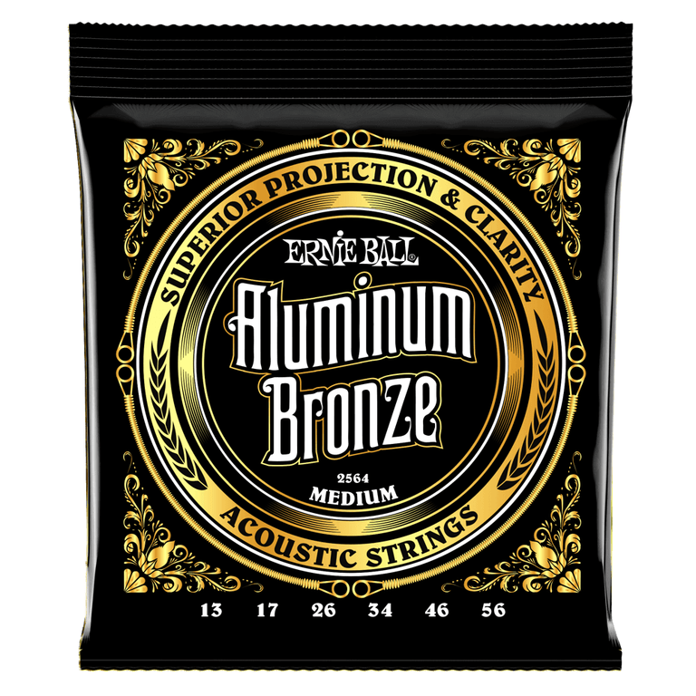 Ernie Ball Aluminum Bronze 13-56 Acoustic Guitar Strings, Medium