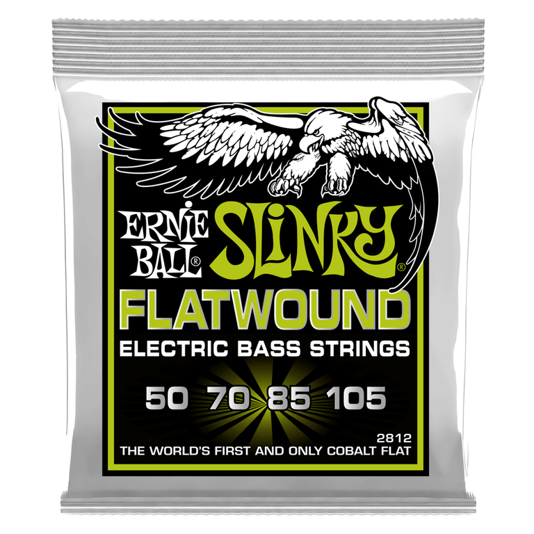 Ernie Ball Cobalt Flatwound Regular Slinky 50-105 Bass Guitar Strings, Long Scale