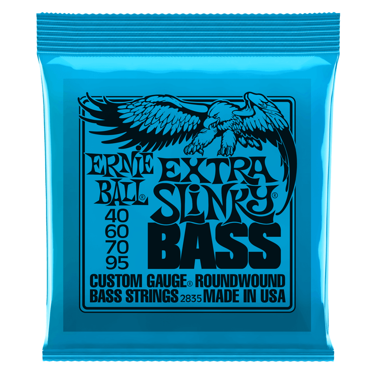 Ernie Ball Extra Slinky Nickel Wound 40-95 Bass Guitar Strings, Long Scale