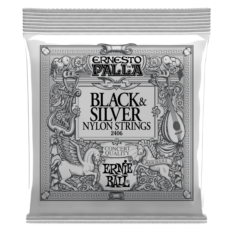 Ernie Ball Ernesto Palla Nylon Black & Silver Classical Guitar Strings