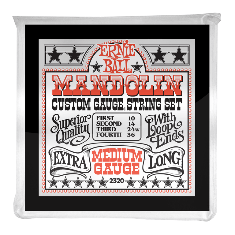 Ernie Ball 2320 Stainless Steel Mandolin Strings 10-36 Loop End Medium Gauge 8-String