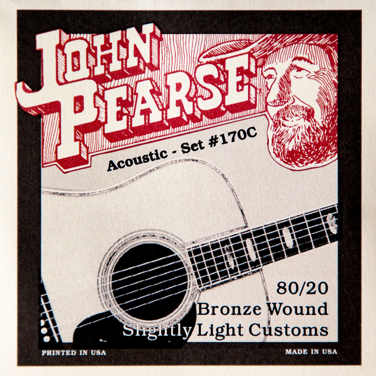 John Pearse 80/20 Bronze 11-52 Acoustic Guitar Strings, Custom Light