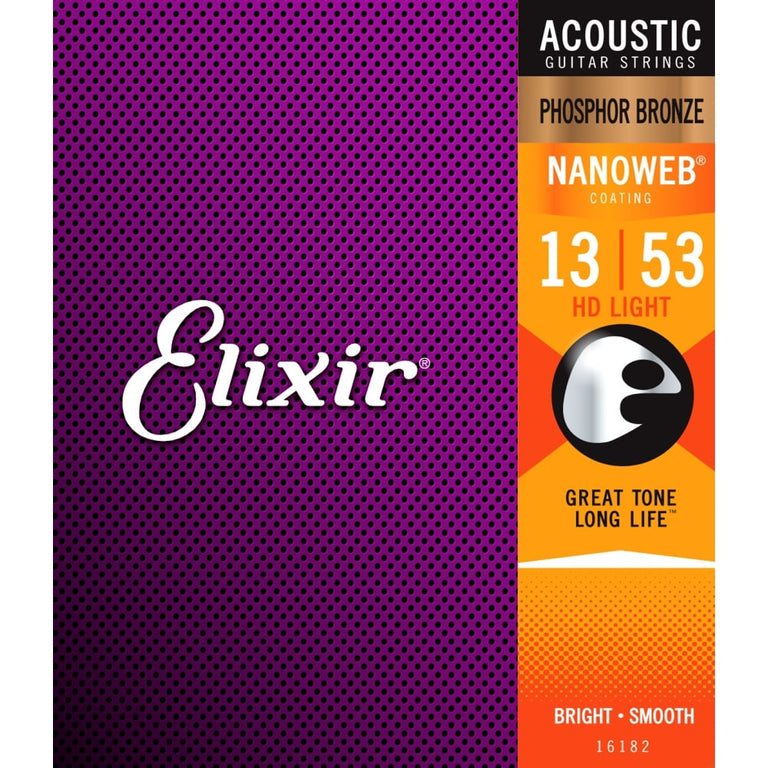 Elixir Nanoweb HD Phosphor Bronze 13-53 Acoustic Guitar Strings [16182]