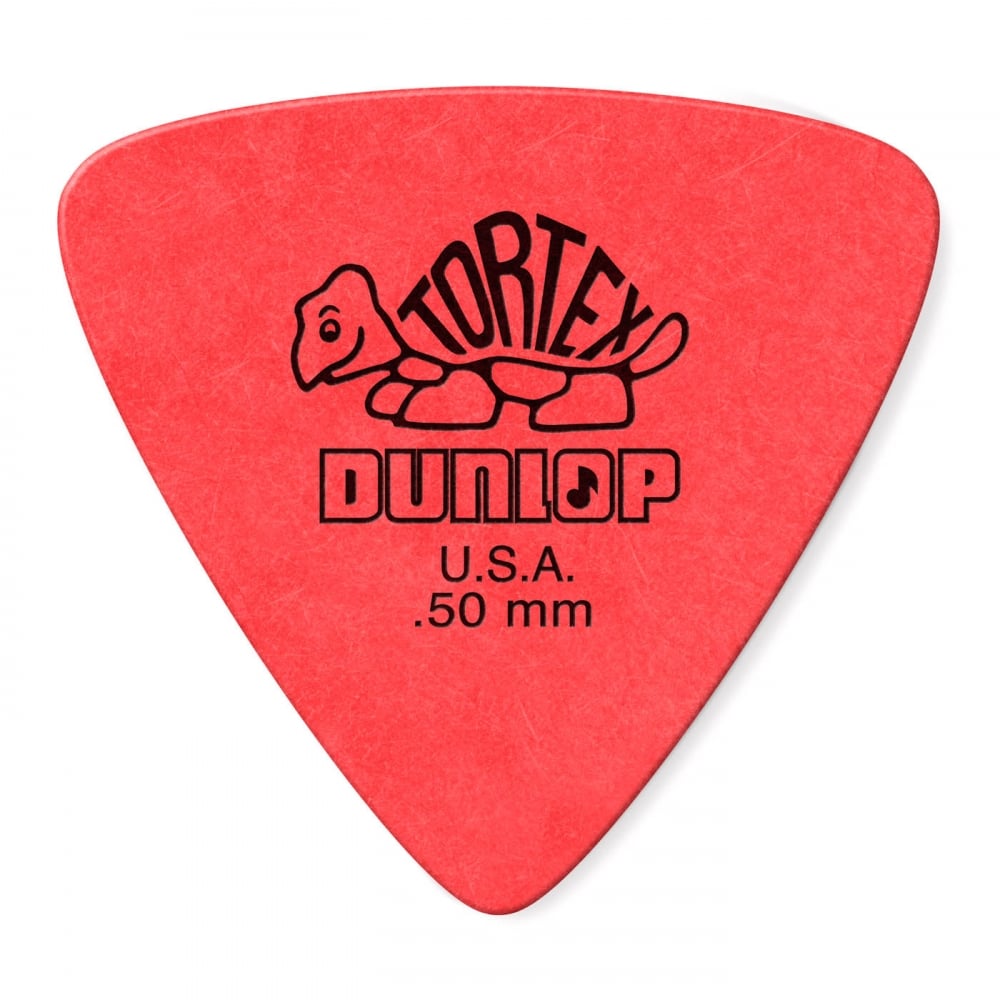 Jim Dunlop Tortex Triangle Guitar Plectrum .50mm Red Player (Pack of 6 Plectrums)
