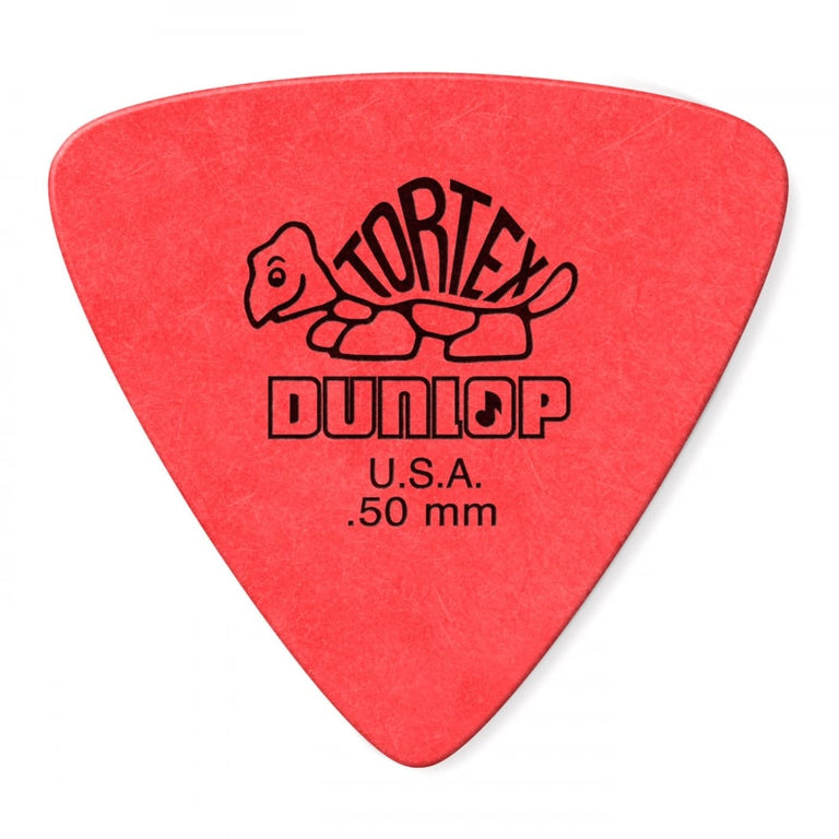 Jim Dunlop Tortex Triangle Guitar Plectrum .50mm Red Player (Pack of 6 Plectrums)