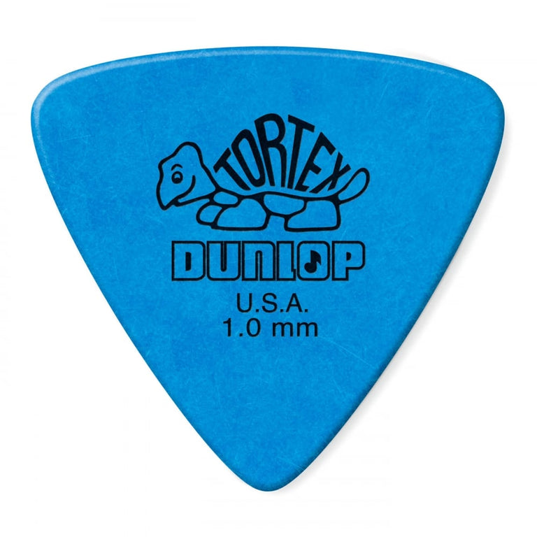 Jim Dunlop Tortex Triangle Guitar Plectrums 1.0mm Blue (Pack of 6 Plectrums)