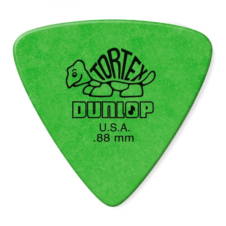 Jim Dunlop Tortex Triangle Guitar Plectrums .88mm Green (Pack of 6 Plectrums)
