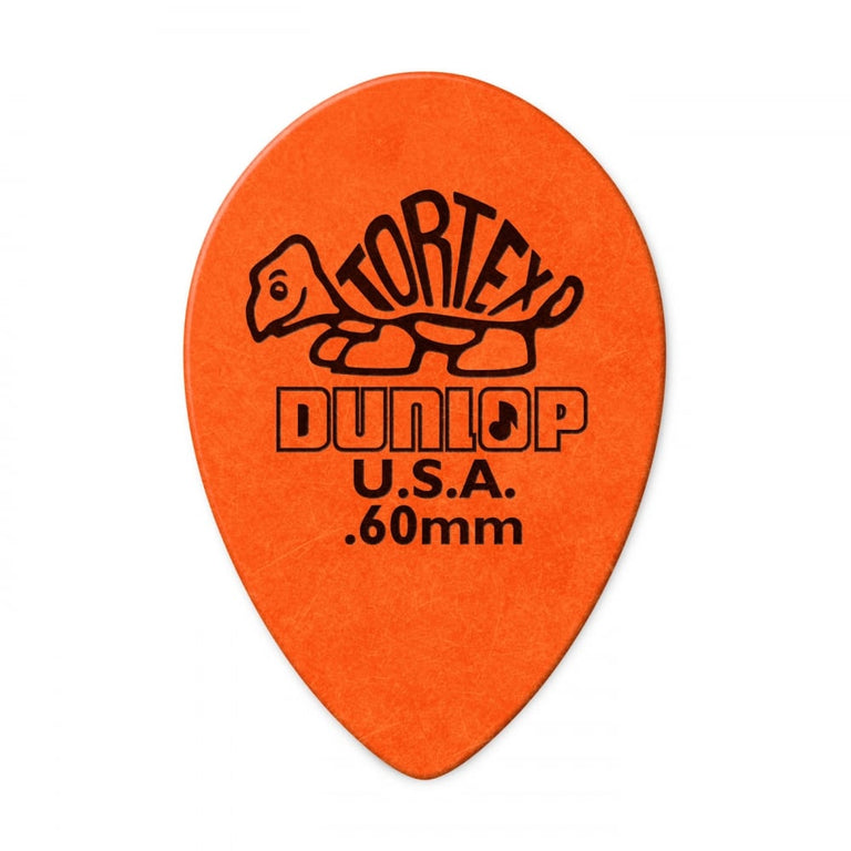 Jim Dunlop TORTEX Small Teardrop .60mm Guitar Plectrums, Orange, 6-Pack