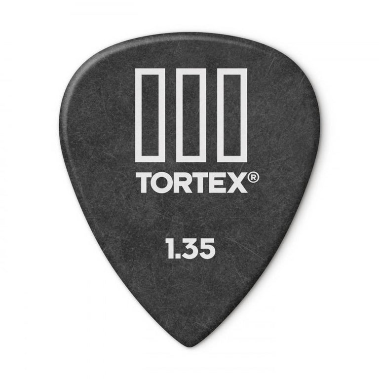 Jim Dunlop Tortex III Guitar Picks 1.35mm Black Player Pack of 12 462P135