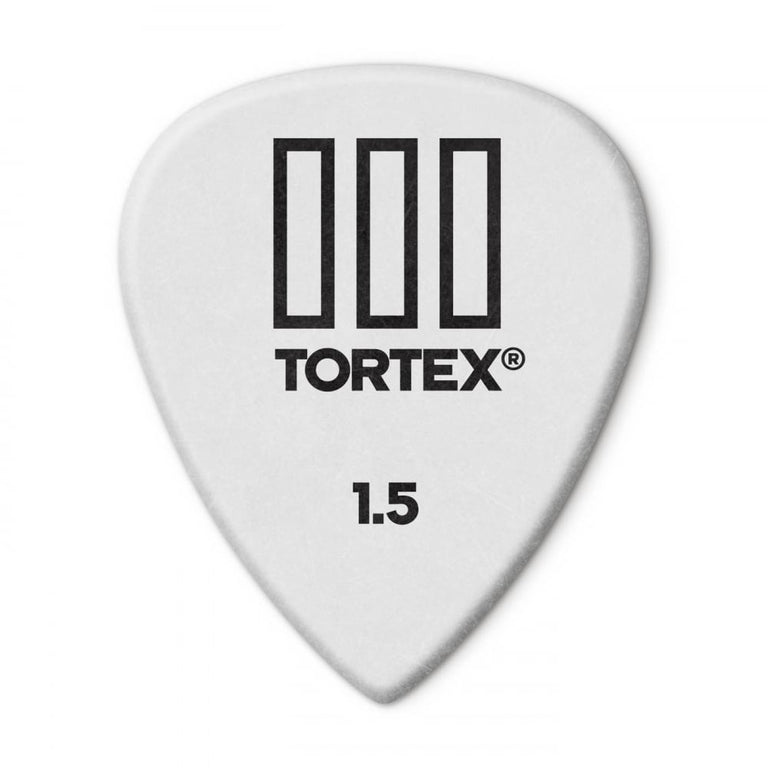 Jim Dunlop Tortex III Guitar Picks 1.50mm White Player Pack of 12 Picks 462P150