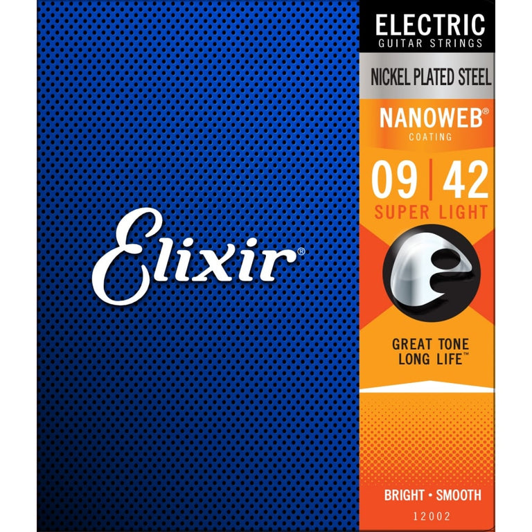Elixir Nanoweb Nickel Wound 9-42 Electric Guitar Strings [12002]