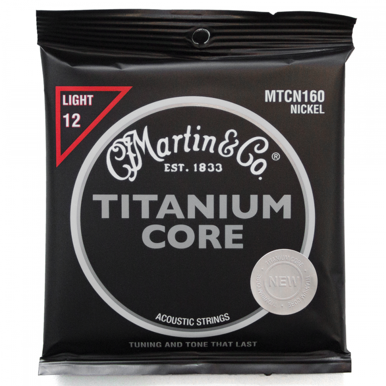 Martin Titanium Core Pure Nickel 12-55 Acoustic Guitar Strings