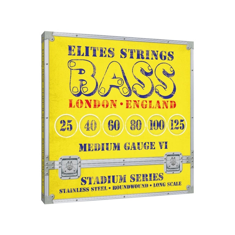 Elites Stadium Series Stainless Steel 25-125 6-String Bass Guitar Strings