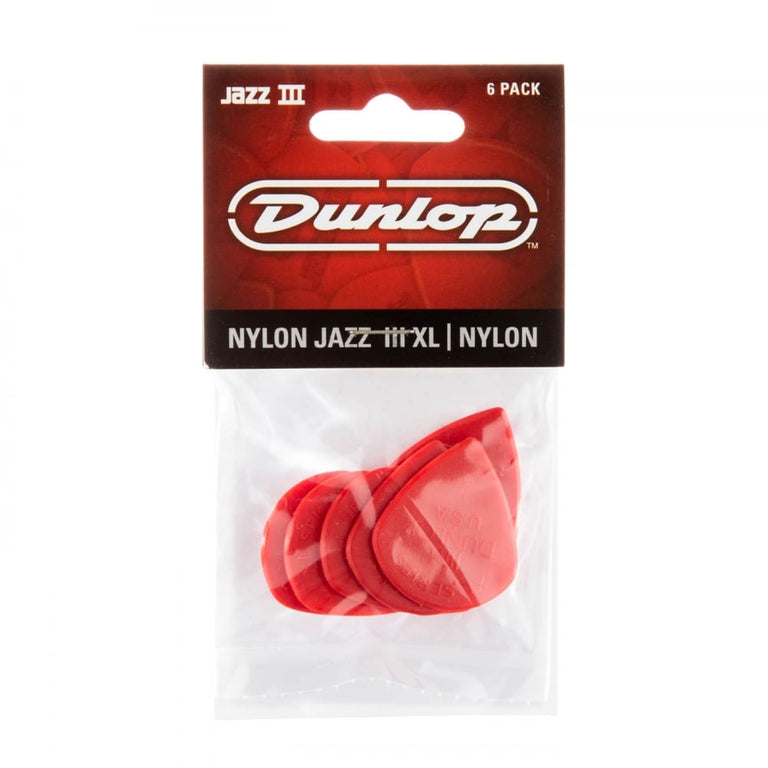 Jim Dunlop Red Nylon Jazz III XL, 6-Pack