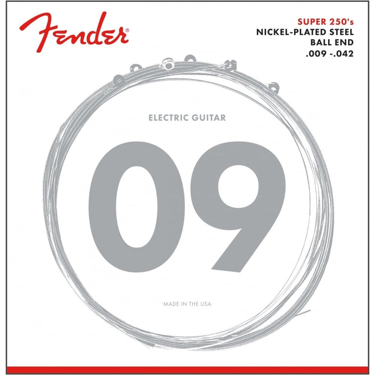 Fender Super 250L Nickelplated Steel 9-42 Electric Guitar Strings