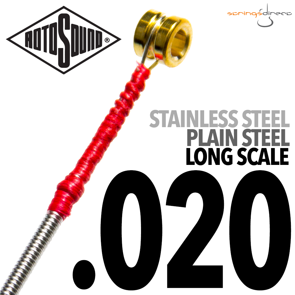 Rotosound .020 SBP020 Swing Bass Stainless Steel Plain Steel Single String