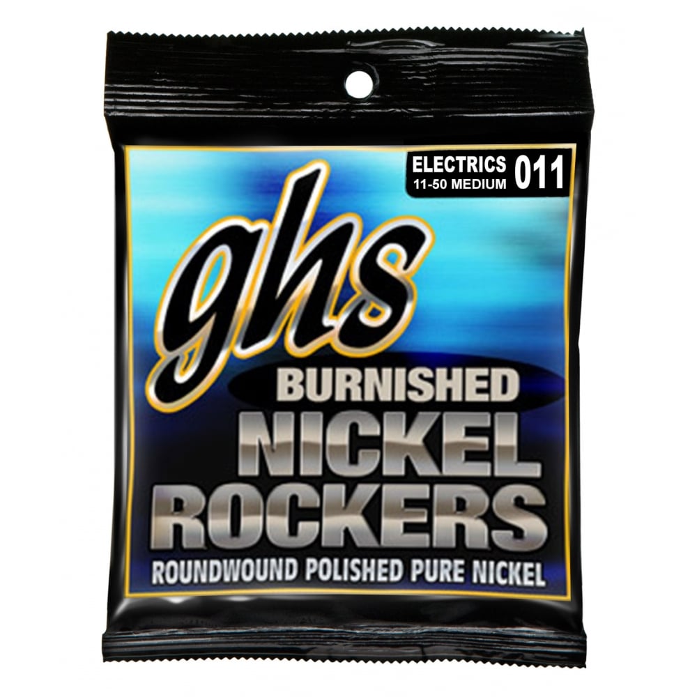 GHS Burnished Nickel Rockers Pure Nickel 11-50 Electric Guitar Strings, Medium