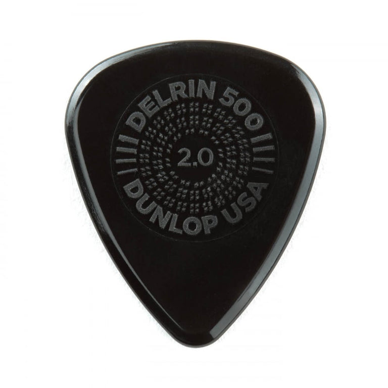 Jim Dunlop Prime Grip Delrin 500 Guitar Picks 2.00mm, 12-Pack