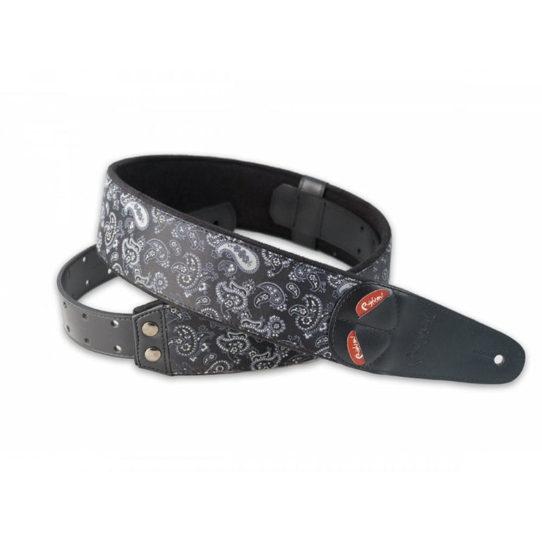 RightOn MOJO Series Vegan Guitar Strap, PAISLEY Black