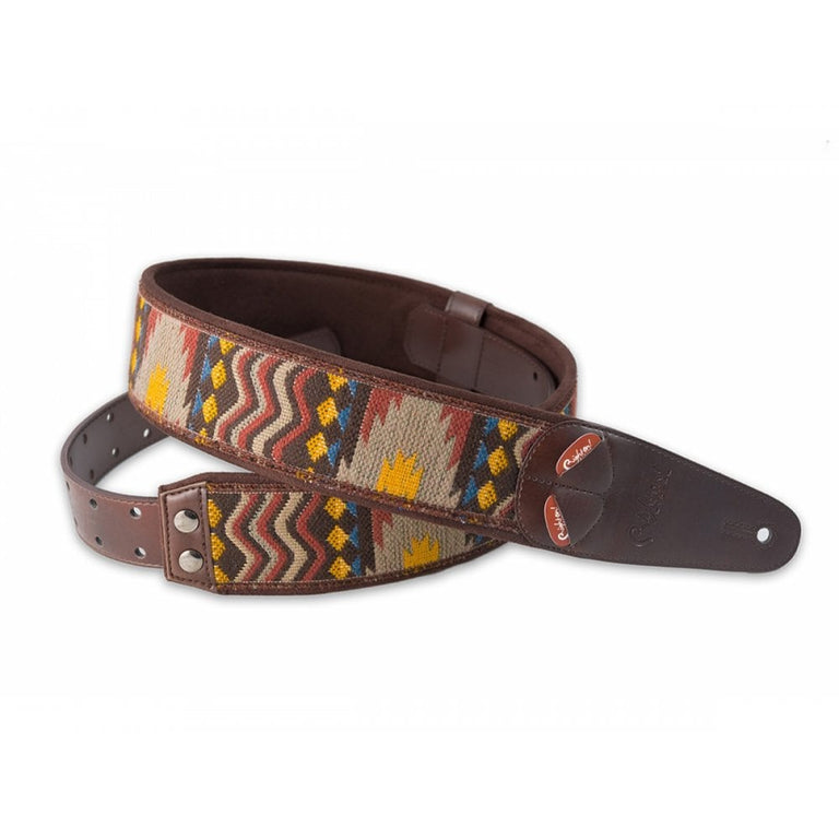 RightOn MOJO Series Vegan Guitar Strap, Azteca Brown