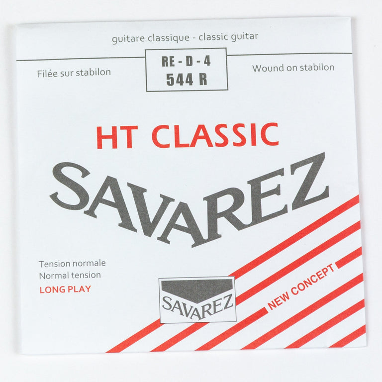 Savarez 544R Red Card Silver Wound Classical Guitar D-4th Single String, Normal Tension