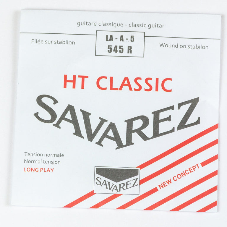 Savarez 545R Red Card Silver Wound Classical Guitar A-5th Single String, Normal Tension