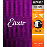 Elixir Nanoweb 80/20 Bronze 8-String Baritone 16-70 Acoustic Guitar Strings [11308]