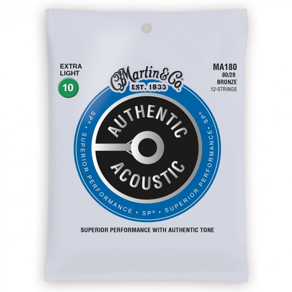 Martin Authentic Acoustic SP 80/20 Bronze 12-String 10-47 Acoustic Guitar Strings
