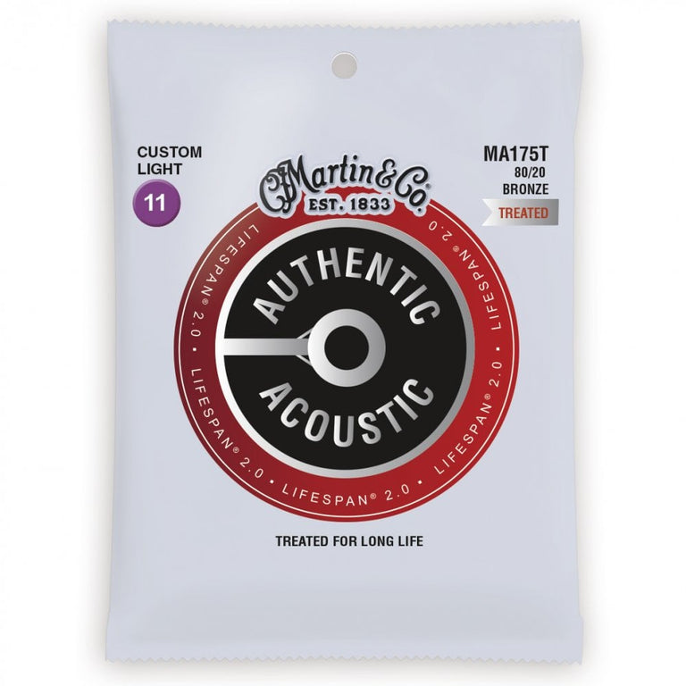 Martin Authentic Acoustic LifeSpan 80/20 Bronze 11-52 Acoustic Guitar Strings