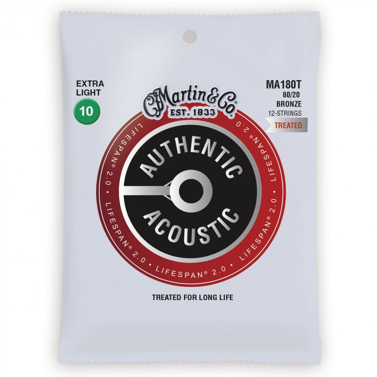 Martin Authentic Acoustic LifeSpan 80/20 Bronze 12-String 10-47 Acoustic Guitar Strings