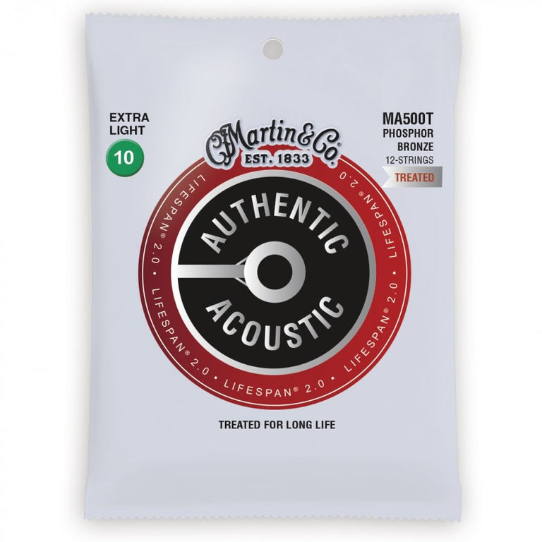 Martin Authentic Acoustic LifeSpan Phosphor Bronze 12-String 10-47 Acoustic Guitar Strings