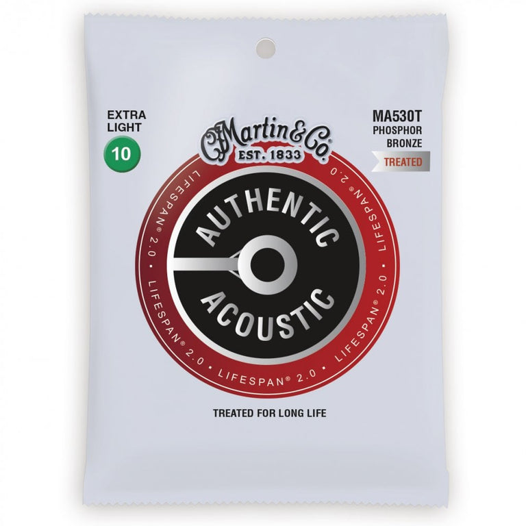 Martin Authentic Acoustic LifeSpan Phosphor Bronze 10-47 Acoustic Guitar Strings