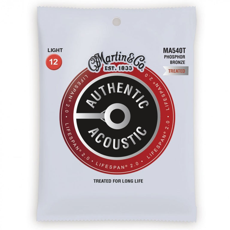 Martin Authentic Acoustic LifeSpan Phosphor Bronze 12-54 Light Acoustic Guitar Strings