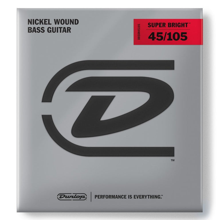 Jim Dunlop Super Bright Nickel 45-105 Bass Guitar Strings, Long Scale