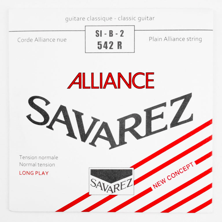 Savarez 542R Red Alliance Nylon Classical Guitar B-2nd Single String, Normal Tension