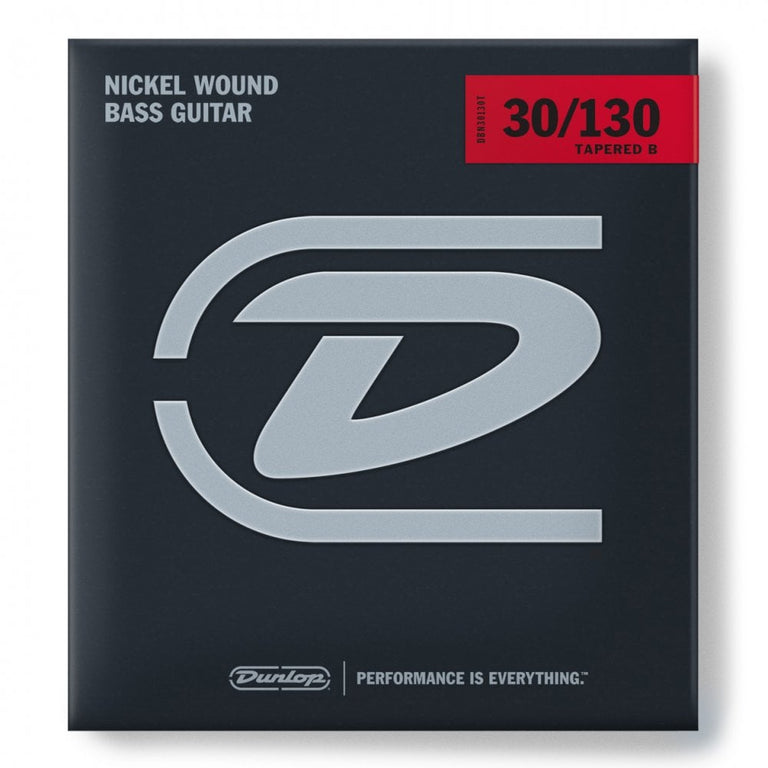 Jim Dunlop Performance+ Nickel Wound 30-130 6-String Bass Guitar Strings, Long Scale (Tapered B)