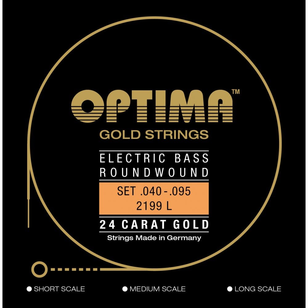 Optima 2199 Gold Plated 4095 Light Long Scale Bass Guitar Strings